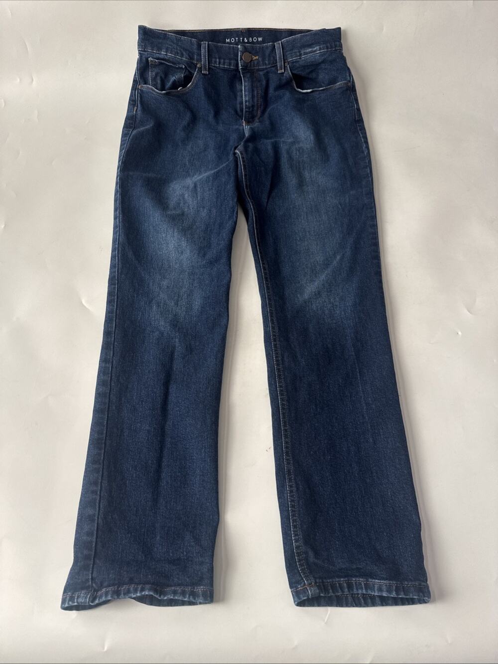 Mott & Bow Jeans Womens 30x30 Blue Boyfriend Mid Rise Dark Wash Stretch Denim